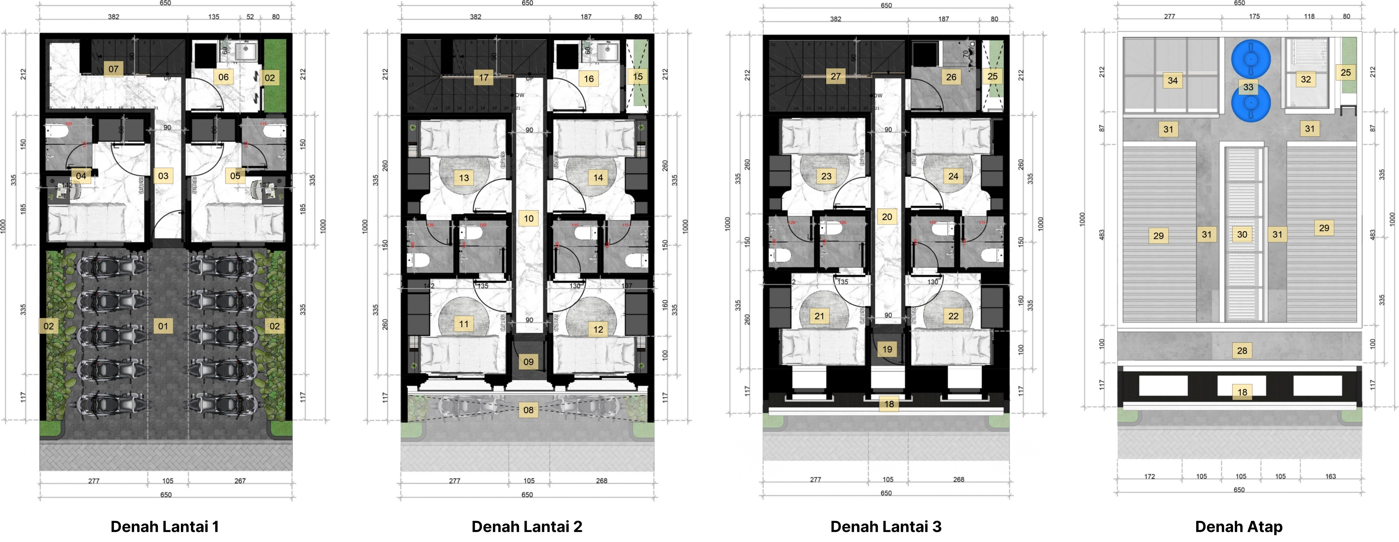 Layout Rumah Kost Hoonian Sigura-Gura